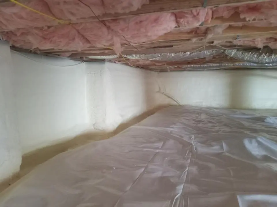 Crawl space encapsulation with closed-cell spray foam for Attic Insulation in Canton